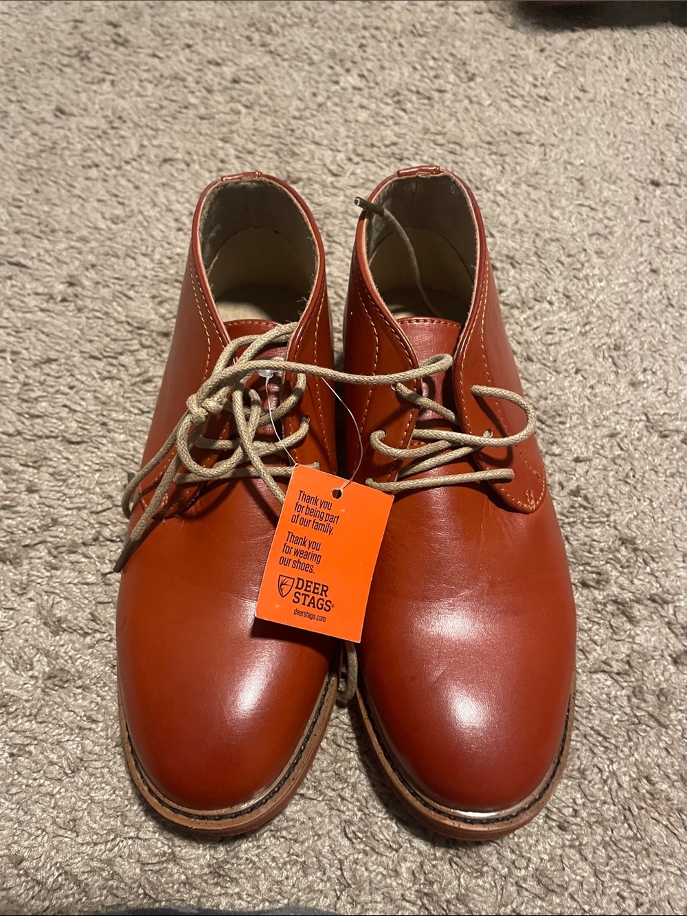 Deer Stags Men's Burnt Orange Leather Chukka Boots